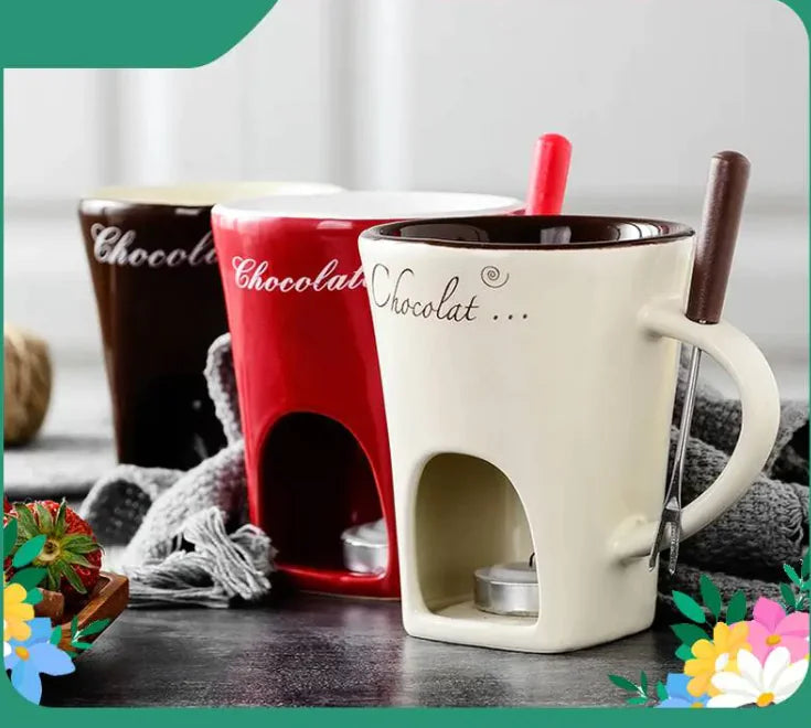 Ceramic fondue cup