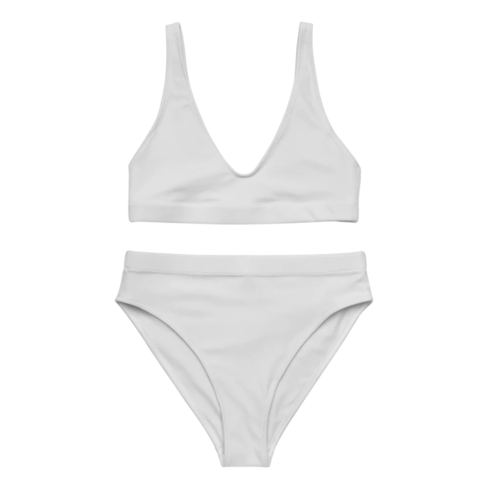 Bikini taille haute recyclé à impression intégrale