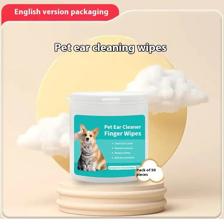 Lingettes Nettoyantes pour les Oreilles des Animaux en Doigtier