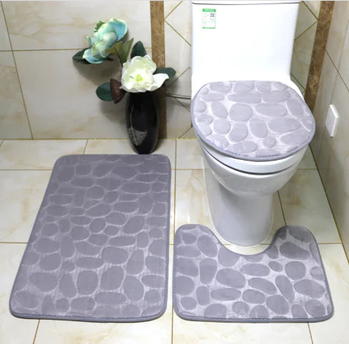 Ensemble de 3 Tapis de Salle de Bain Antidérapants