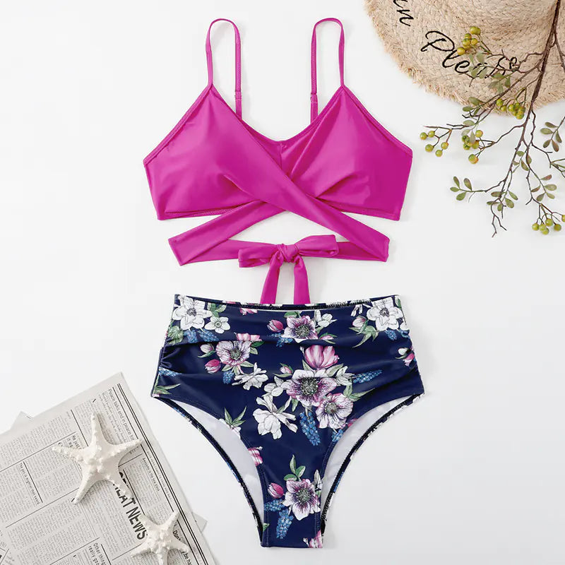 Ensemble Bikini Taille Haute Imprimé Léopard 2023