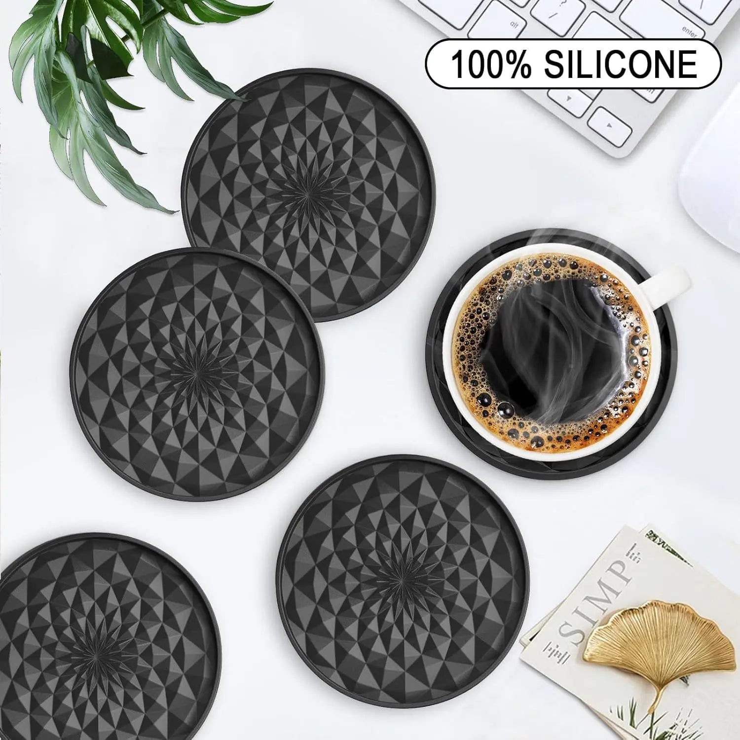Thick, non-slip silicone coaster