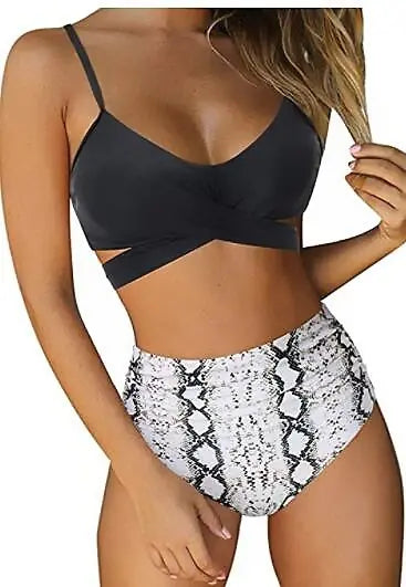 Ensemble Bikini Taille Haute Imprimé Léopard 2023