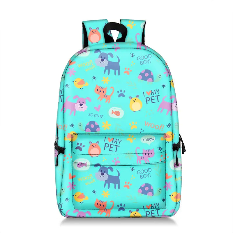 Sac à Dos Mode Créatif à Motif de Chats Mignons et Imprimé Intégral