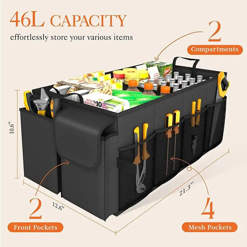 Boîte de Rangement Pliable de Grande Capacité pour Coffre de Voiture