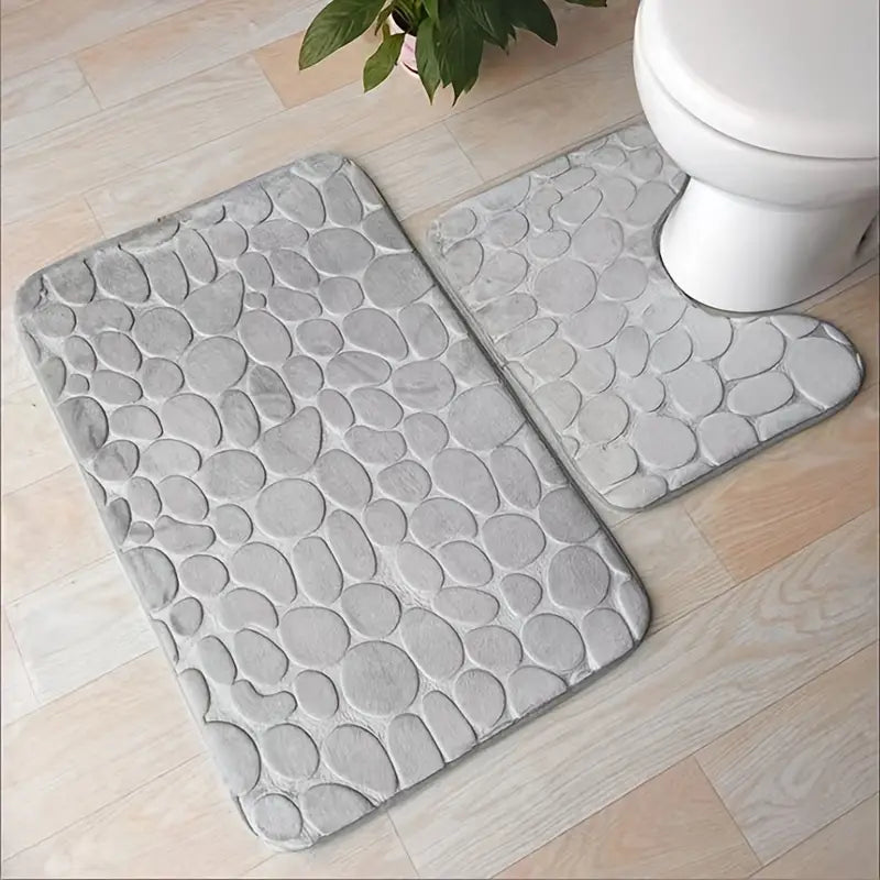 Ensemble de 3 Tapis de Salle de Bain Antidérapants