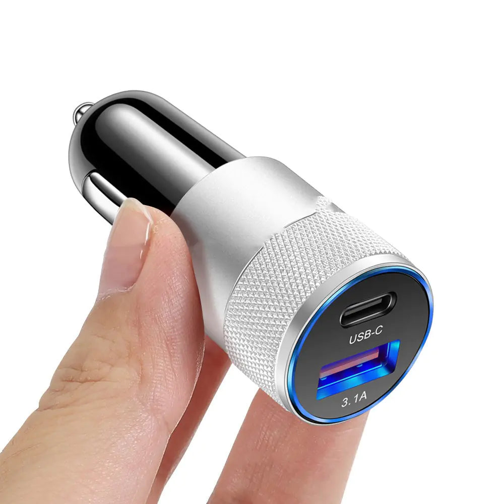 Chargeur de Téléphone pour Voiture en Alliage d'Aluminium
