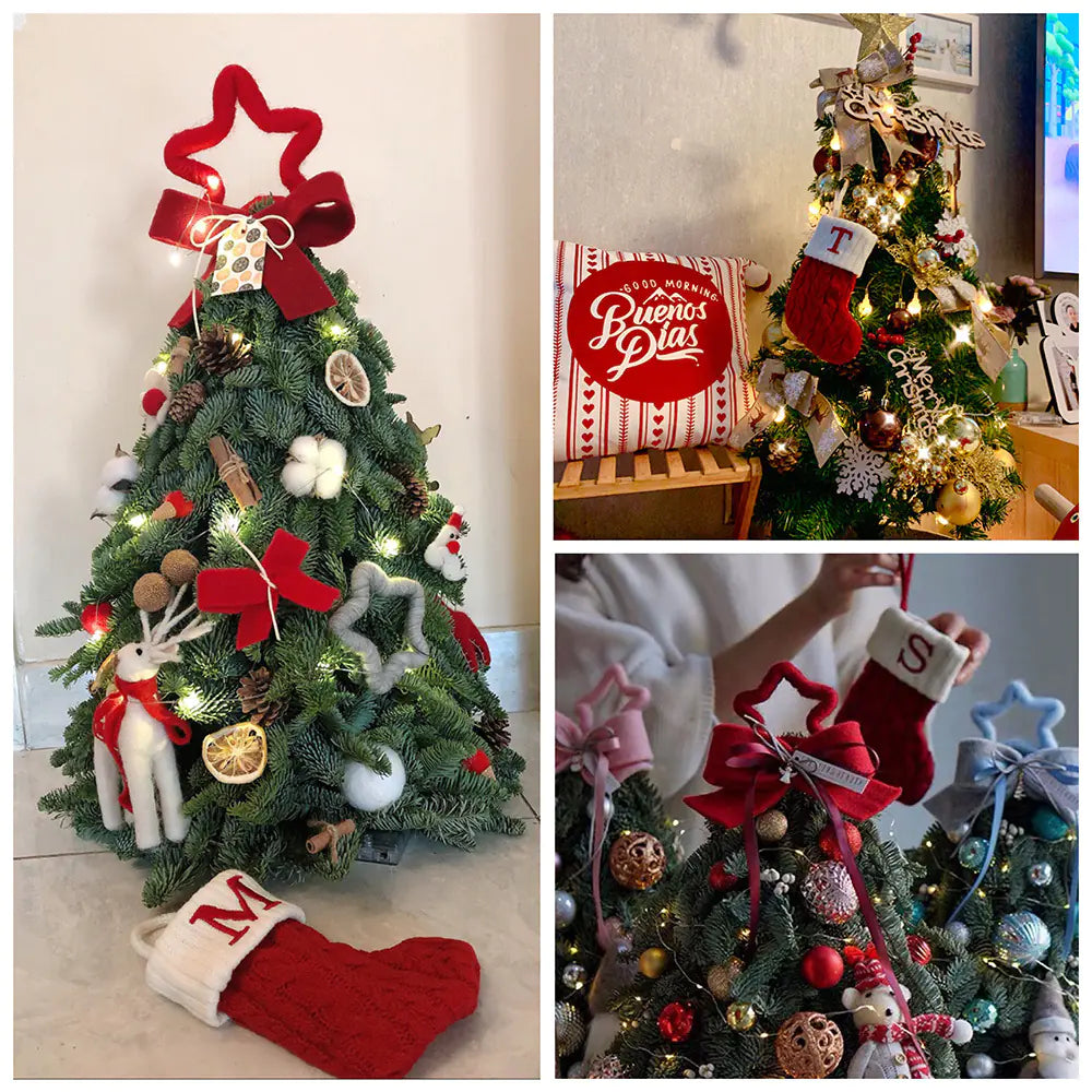 Chaussettes de Noël Tricotées à Lettres