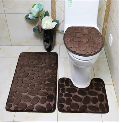Ensemble de 3 Tapis de Salle de Bain Antidérapants