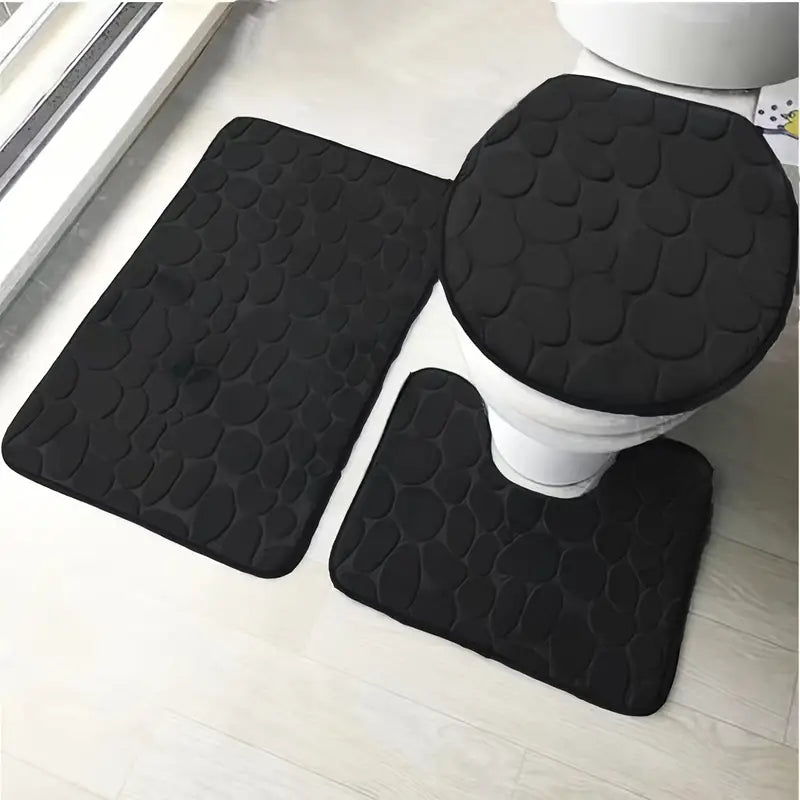 Ensemble de 3 Tapis de Salle de Bain Antidérapants