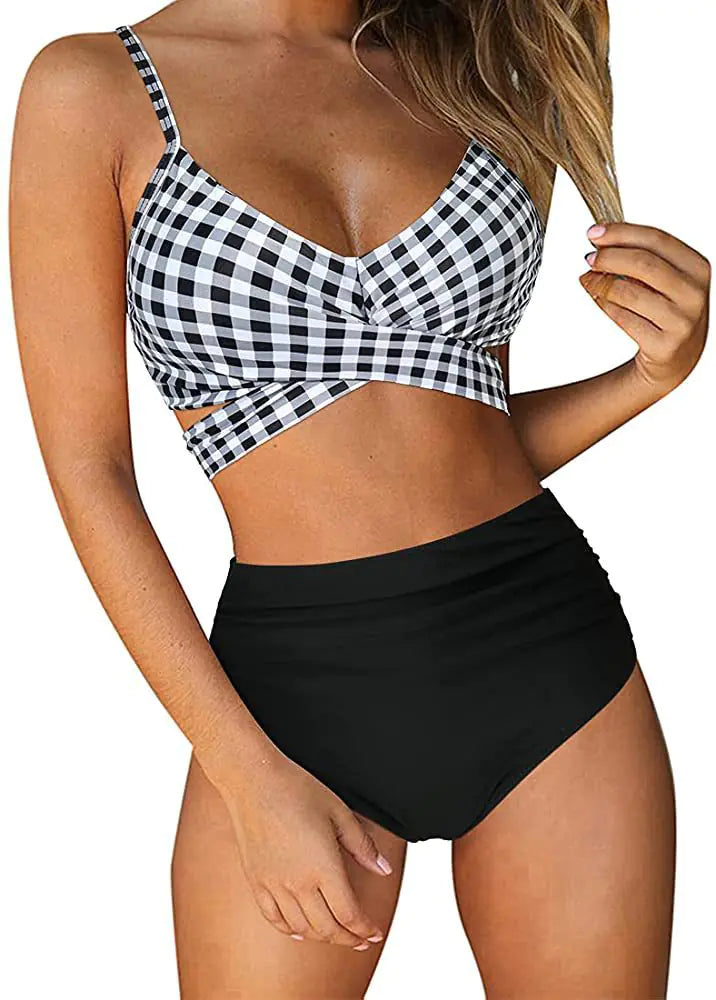 Ensemble Bikini Taille Haute Imprimé Léopard 2023
