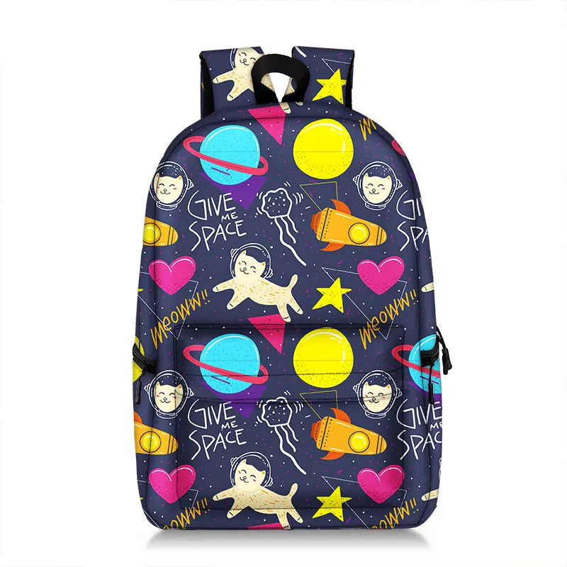 Sac à Dos Mode Créatif à Motif de Chats Mignons et Imprimé Intégral