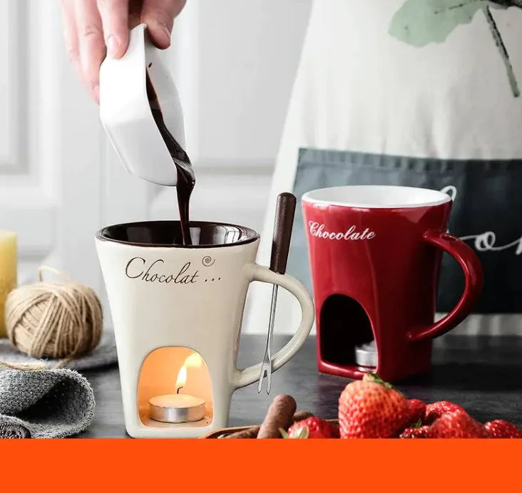 Ceramic fondue cup