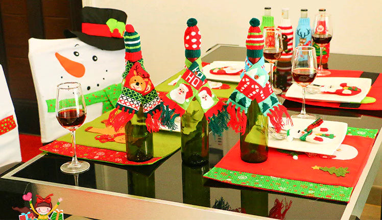 Couvertures de Bouteille de Vin pour Noël