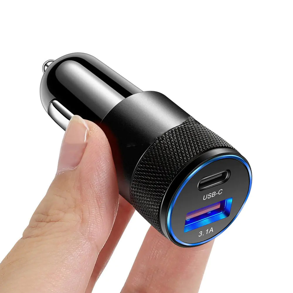 Chargeur de Téléphone pour Voiture en Alliage d'Aluminium