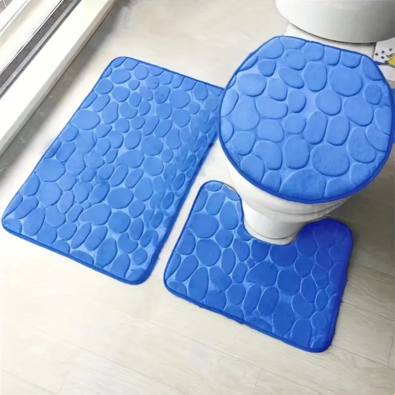 Ensemble de 3 Tapis de Salle de Bain Antidérapants