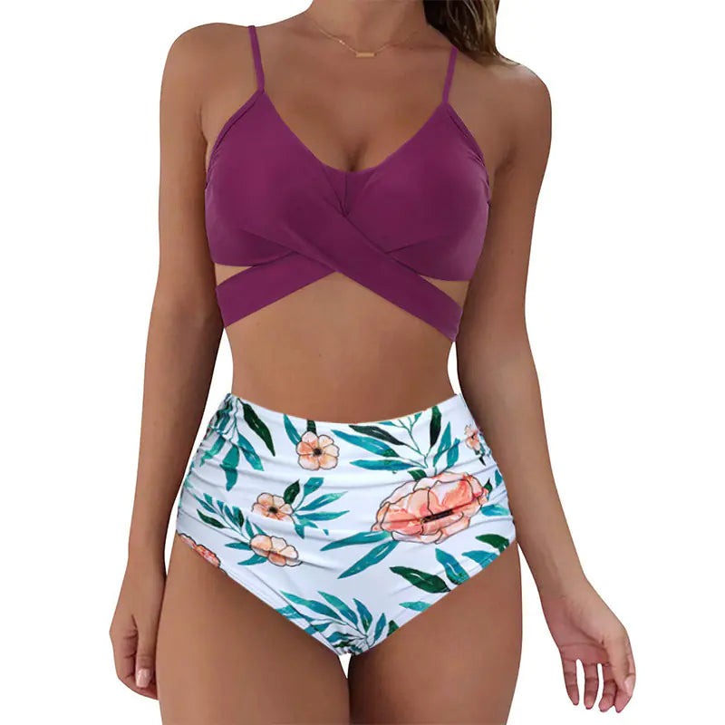 Ensemble Bikini Taille Haute Imprimé Léopard 2023