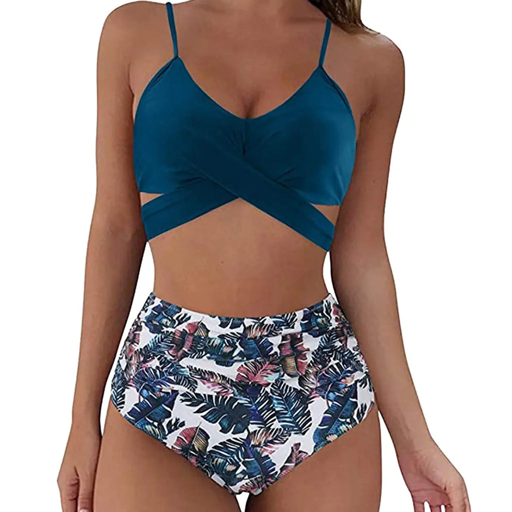 Ensemble Bikini Taille Haute Imprimé Léopard 2023