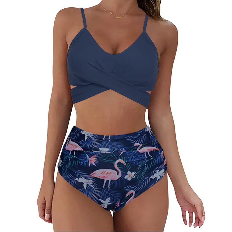 Ensemble Bikini Taille Haute Imprimé Léopard 2023