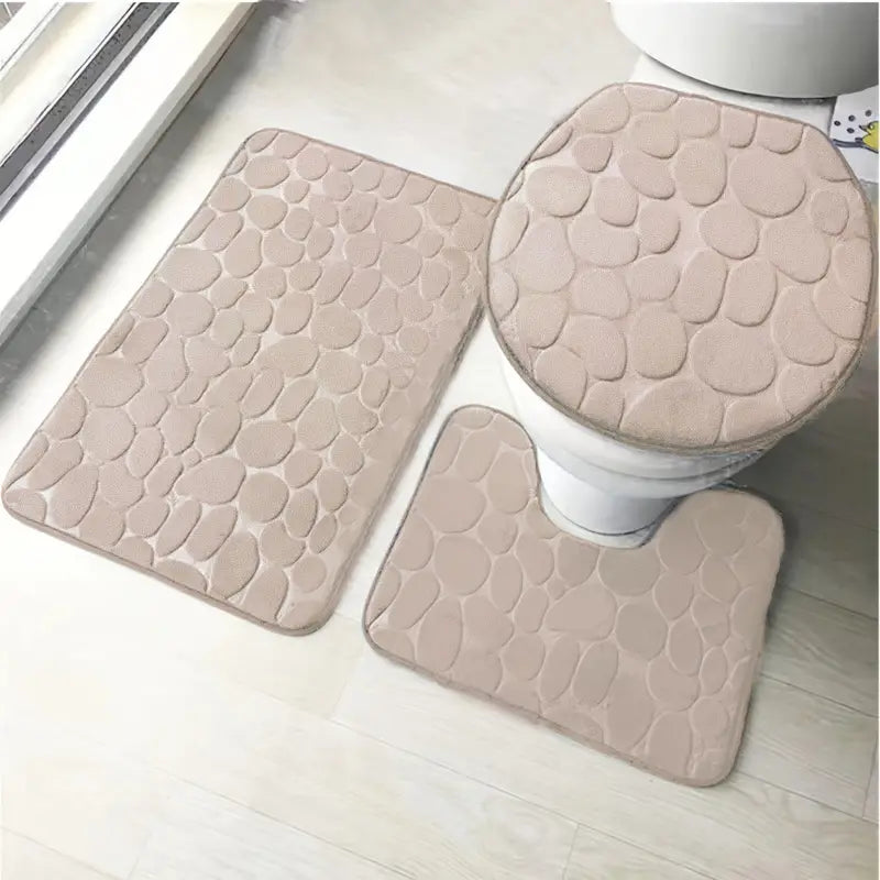 Ensemble de 3 Tapis de Salle de Bain Antidérapants