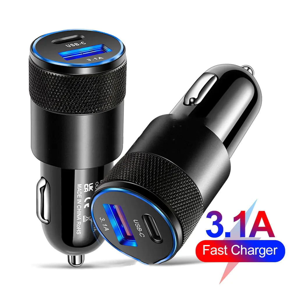Chargeur de Téléphone pour Voiture en Alliage d'Aluminium
