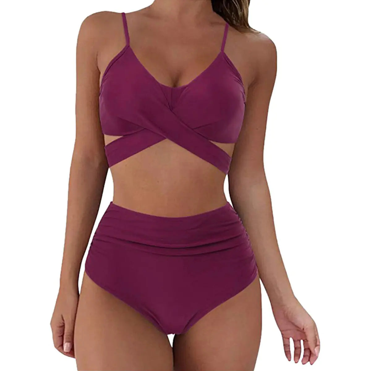 Ensemble Bikini Taille Haute Imprimé Léopard 2023