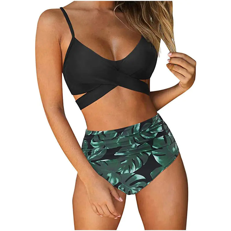 Ensemble Bikini Taille Haute Imprimé Léopard 2023